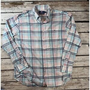 Vineyard Vines Classic Tucker‎ Shirt Plaid Button Down Pastel Men's Shirt Large